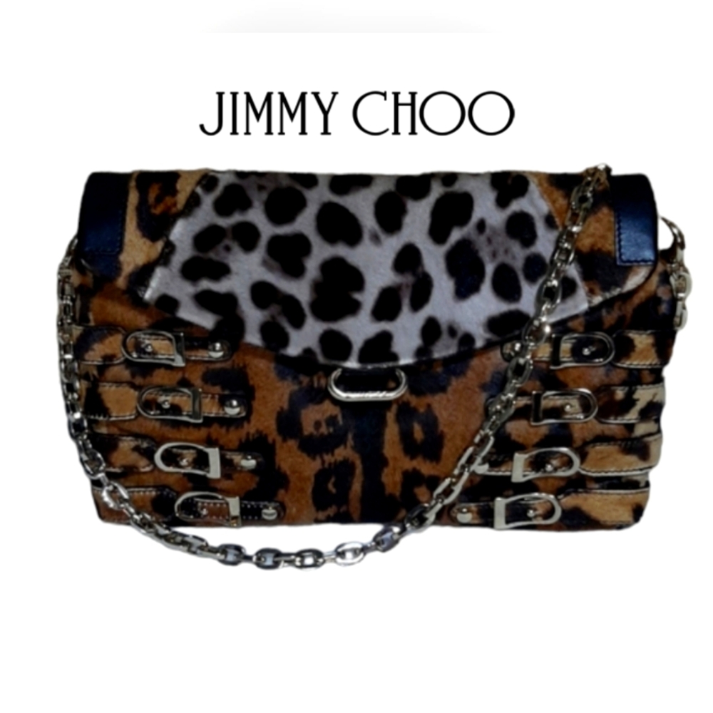 Jimmy Choo Leopard Print Shoulder Bag
